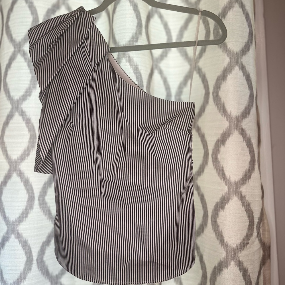 Banana Republic Black and White Striped Blouse